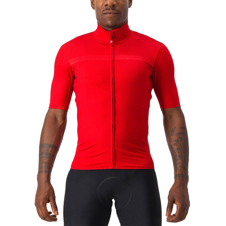 Maillot corto rojo CASTELLI: comodidad y rendimiento para tus rutas de ciclismo