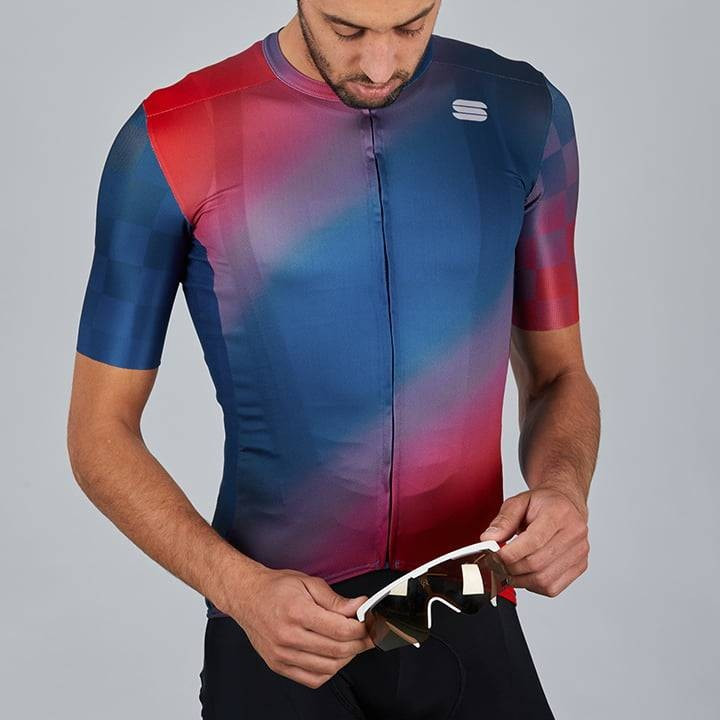 Maillot corto Rocket rojo-azul de SPORTFUL, comodidad y estilo para tus rutas en bici