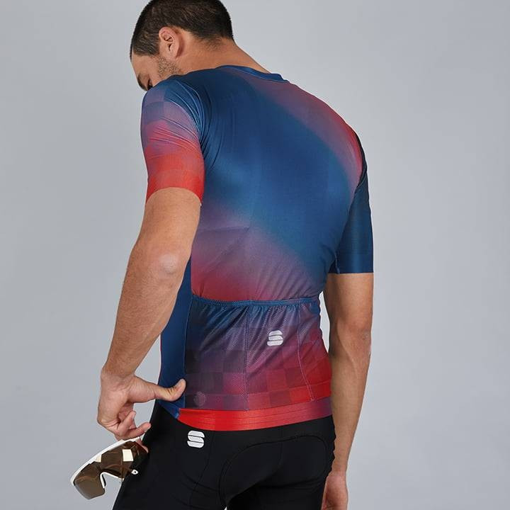 Maillot corto Rocket rojo-azul de SPORTFUL, comodidad y estilo para tus rutas en bici