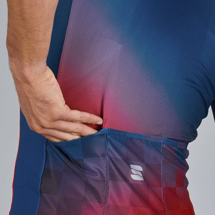 Maillot corto Rocket rojo-azul de SPORTFUL, comodidad y estilo para tus rutas en bici