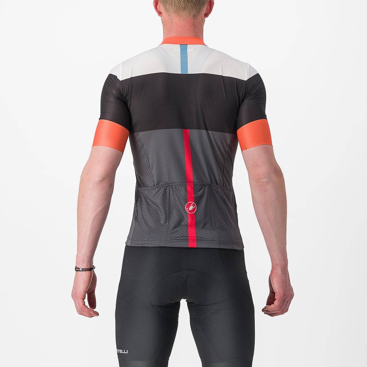 Maillot Sezione corto CASTELLI en negro y gris, ideal para tus rutas en bici