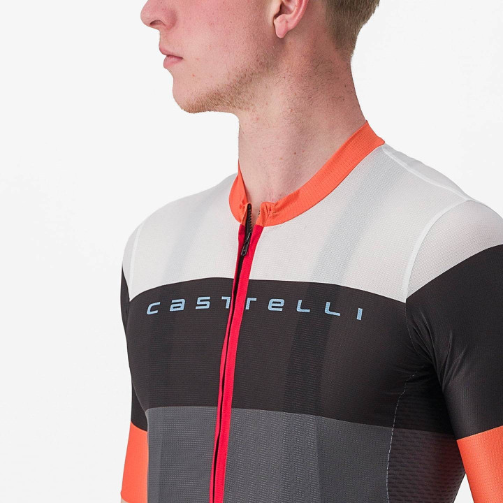 Maillot Sezione corto CASTELLI en negro y gris, ideal para tus rutas en bici