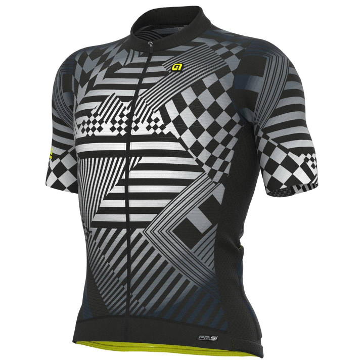 Maillot corto Checkers gris de ALÉ: estilo y comodidad para tus rutas en bici