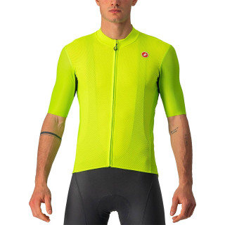 Maillot corto verde neón CASTELLI para ciclistas que buscan estilo y rendimiento