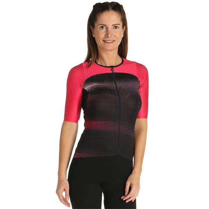 Maillot corto Ergo Fit para mujer en fucsia y negro de NALINI, comodidad y estilo para ciclistas