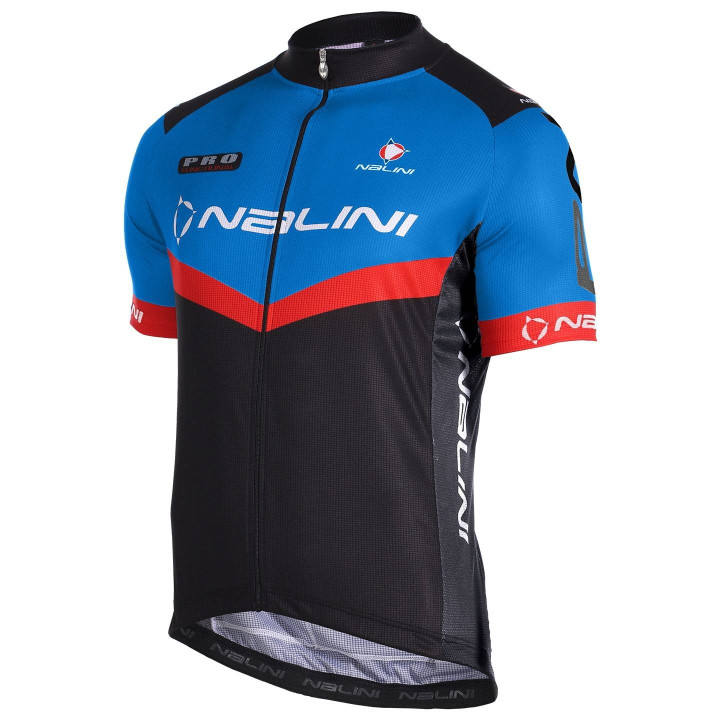 Maillot corto NALINI Rigel 2: comodidad y estilo en rojo, azul y negro