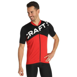 Maillot corto CRAFT Endurance Logo en rojo y negro para ciclistas cómodos