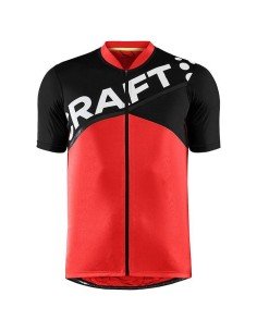 Maillot corto CRAFT Endurance Logo en rojo y negro para ciclistas cómodos 2