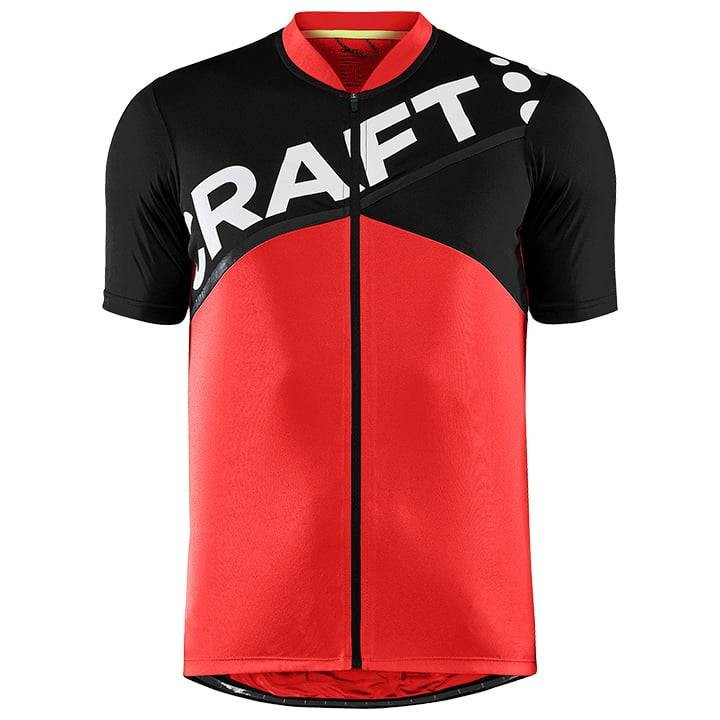 Maillot corto CRAFT Endurance Logo en rojo y negro para ciclistas cómodos