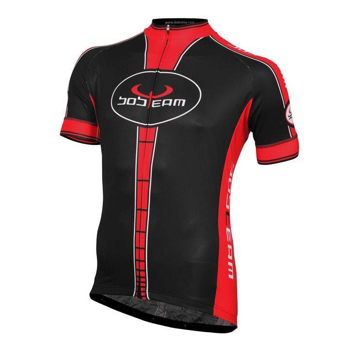 Maillot corto Infinity rojo-negro de BOBTEAM: frescura y estilo en cada pedalada