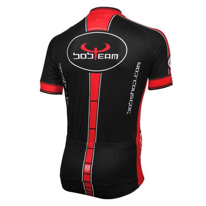 Maillot corto Infinity rojo-negro de BOBTEAM: frescura y estilo en cada pedalada