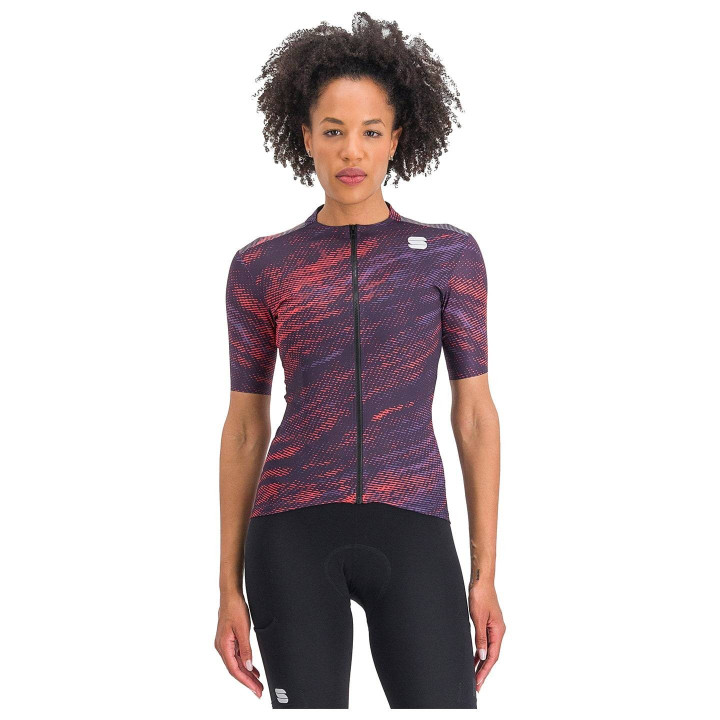 Maillot de ciclismo corto para mujer Cliff Supergiara en lila y fucsia, ideal para tus aventuras en bicicleta