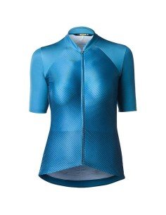 Maillot corto MAVIC Sequence Pro para mujer en azul, comodidad y frescura en cada pedaleo