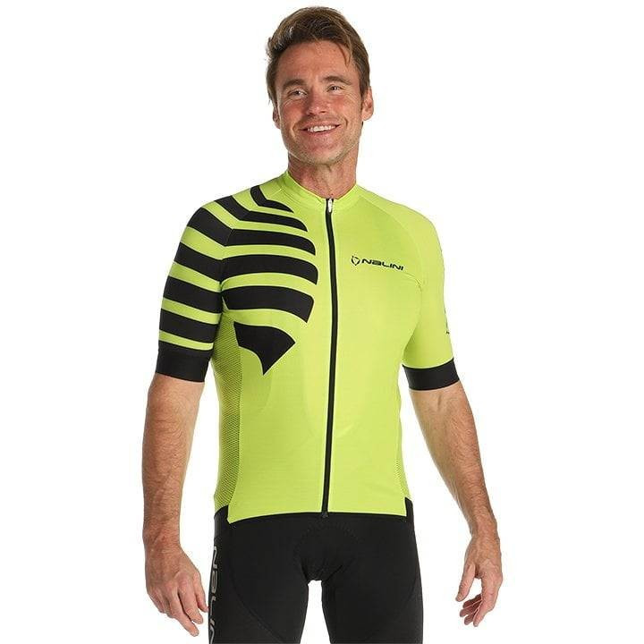Maillot NALINI Stripes negro y amarillo para ciclistas que buscan estilo y comodidad