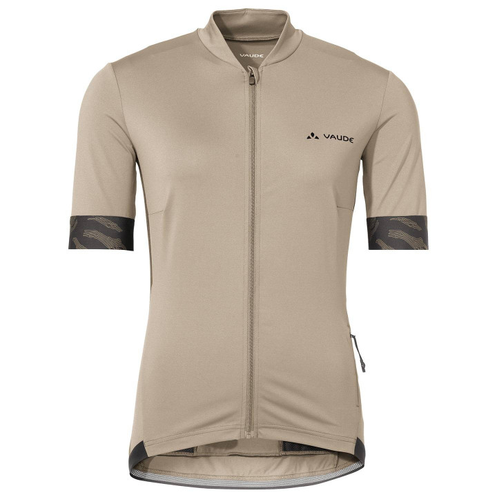 Maillot corto para mujer VAUDE Kuro FZ II en beige, comodidad y estilo para tus rutas en bici