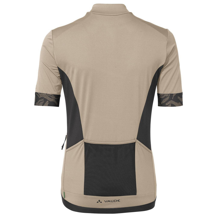 Maillot corto para mujer VAUDE Kuro FZ II en beige, comodidad y estilo para tus rutas en bici