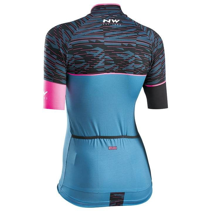 Maillot de ciclismo corto mujer NORTHWAVE Verve 2 en fucsia neón y negro