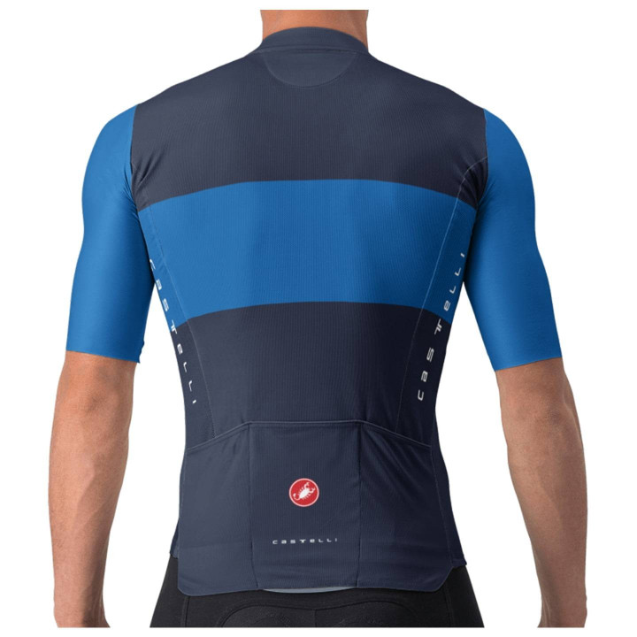 Maillot corto CASTELLI Fan Block azul: estilo y comodidad para tus rutas en bici