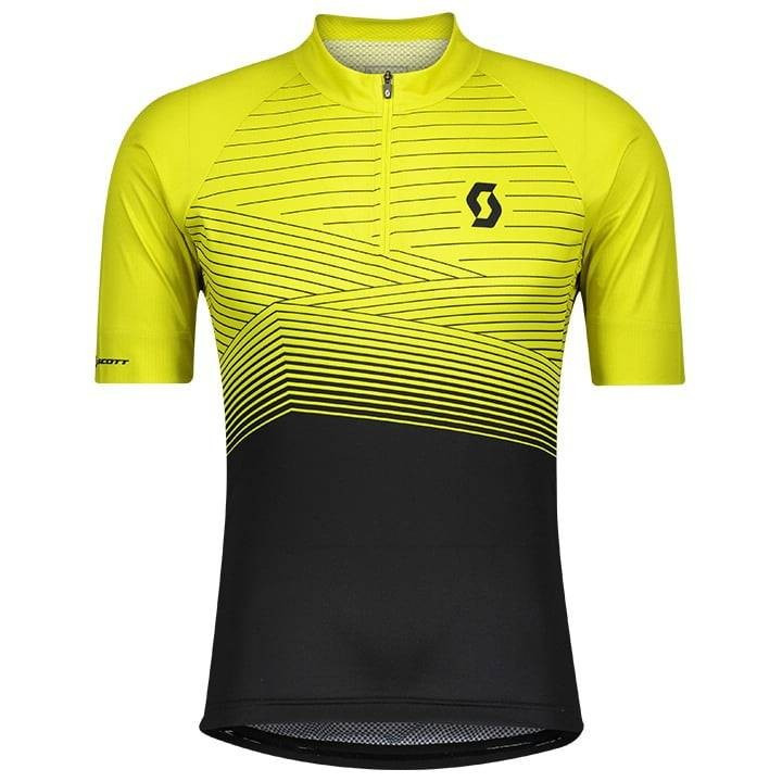 Maillot corto SCOTT Endurance 20 en amarillo y negro, comodidad y estilo para ciclistas