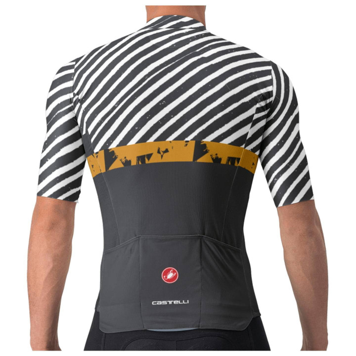 Maillot corto Castelli Diagon en marrón y gris para ciclistas cómodos y con estilo