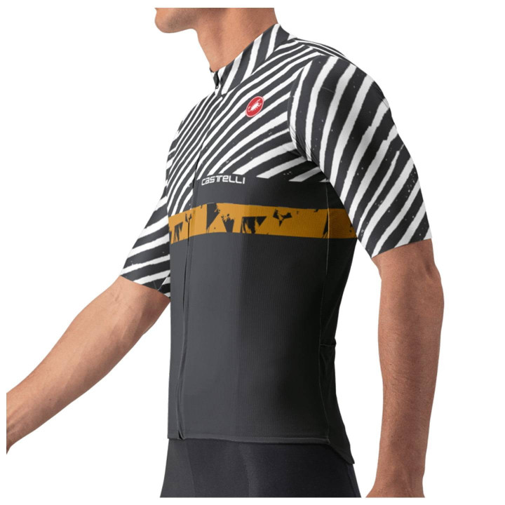 Maillot corto Castelli Diagon en marrón y gris para ciclistas cómodos y con estilo