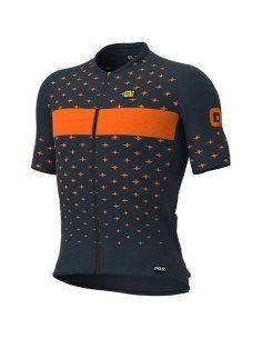 Maillot corto ALÉ Stars naranja y gris para ciclistas que buscan comodidad y estilo