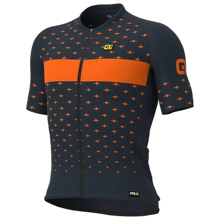 Maillot corto ALÉ Stars naranja y gris para ciclistas que buscan comodidad y estilo