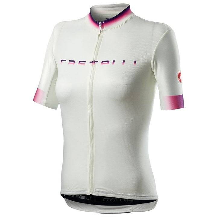 Maillot corto mujer CASTELLI Gradient blanco: estilo y comodidad en cada ruta