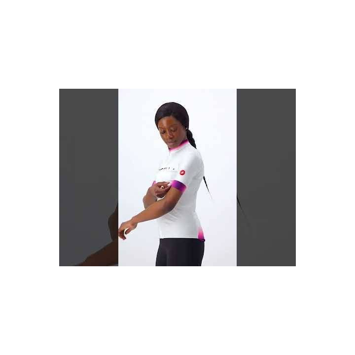 Maillot corto mujer CASTELLI Gradient blanco: estilo y comodidad en cada ruta