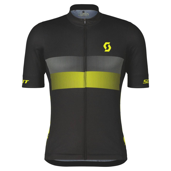 Maillot SCOTT RC Team 10: estilo y comodidad para ciclistas en amarillo y negro