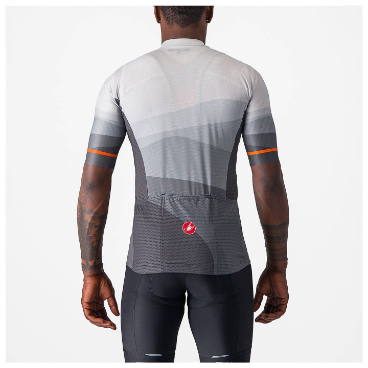 Maillot corto Orizzonte gris de CASTELLI, comodidad y estilo para tus rutas en bici