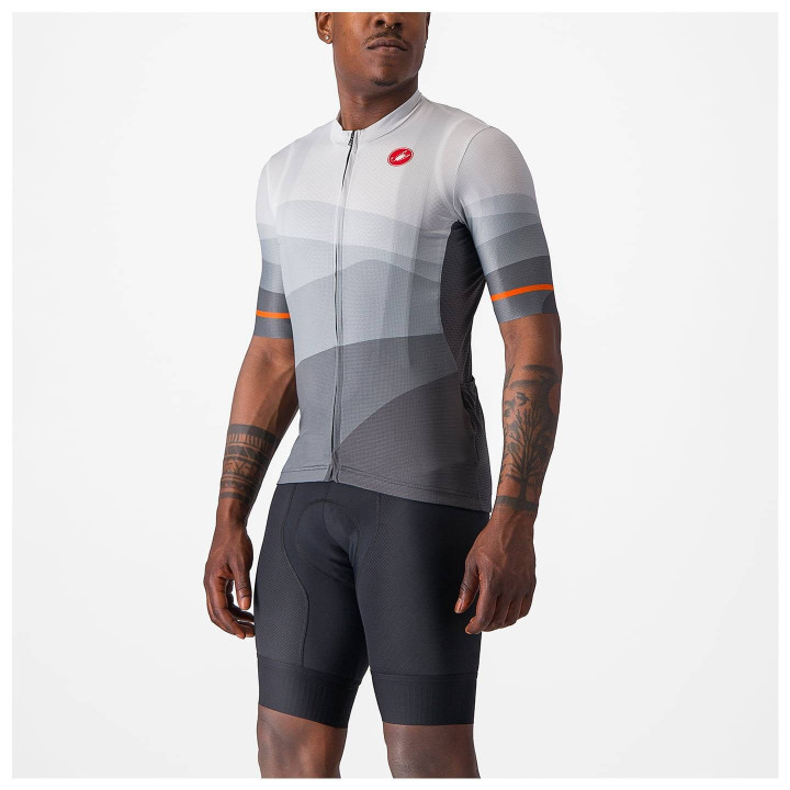 Maillot corto Orizzonte gris de CASTELLI, comodidad y estilo para tus rutas en bici