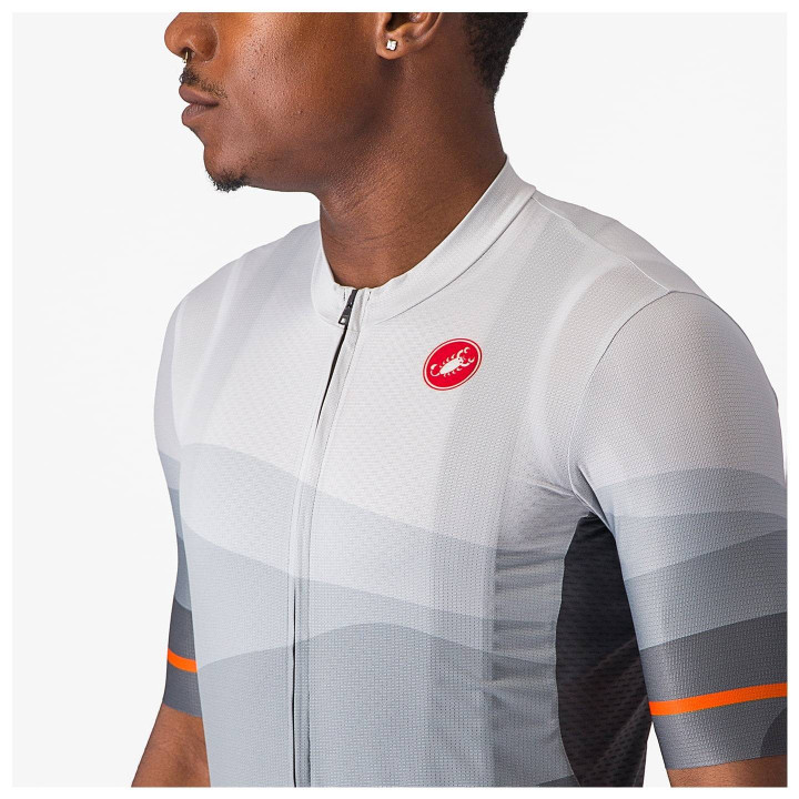 Maillot corto Orizzonte gris de CASTELLI, comodidad y estilo para tus rutas en bici