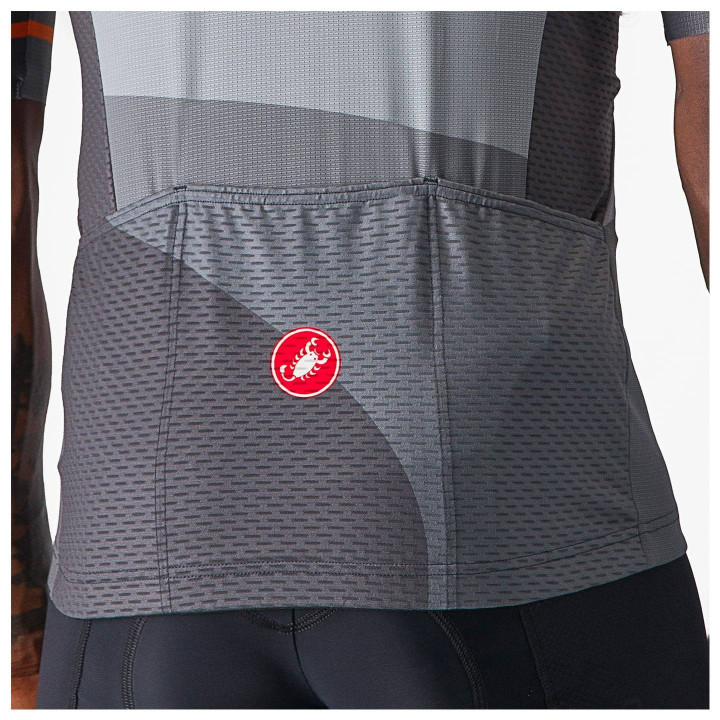 Maillot corto Orizzonte gris de CASTELLI, comodidad y estilo para tus rutas en bici