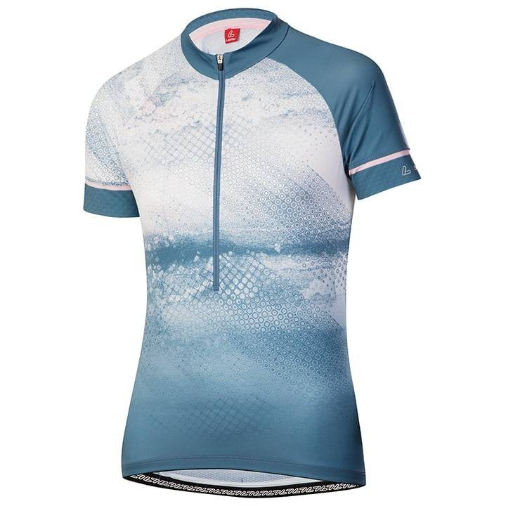 Maillot corto para mujer LÖFFLER Grunge azul, comodidad y estilo en cada pedaleo
