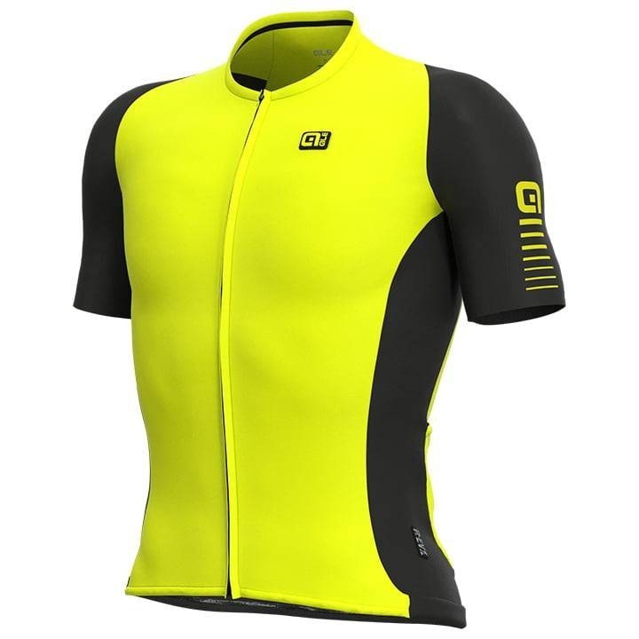 Maillot corto Race 2.0 en negro y amarillo neón para ciclistas que buscan rendimiento y estilo
