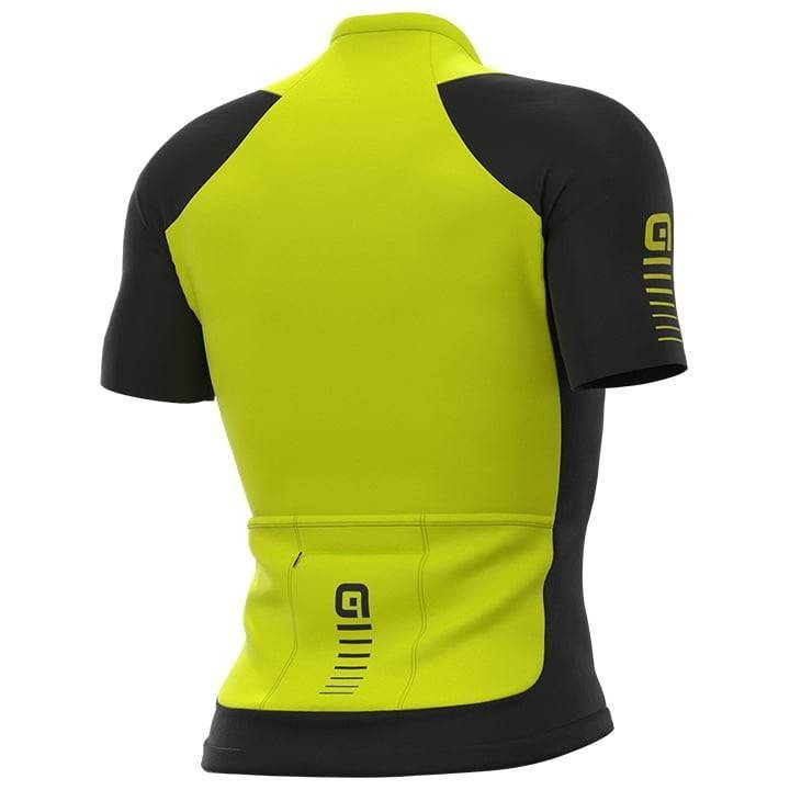 Maillot corto Race 2.0 en negro y amarillo neón para ciclistas que buscan rendimiento y estilo
