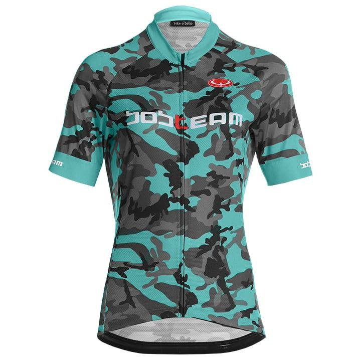 Maillot corto mujer Amo Camo en verde, negro y gris para ciclistas cómodas y con estilo