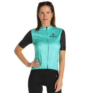 Maillot corto mujer Bianchi Milano Sosio verde - negro, comodidad y estilo para ciclistas