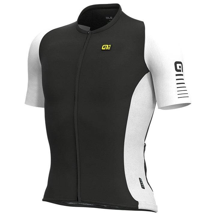 Maillot corto Race 2.0 en negro y blanco de ALÉ para ciclistas que buscan comodidad y estilo