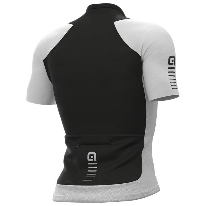 Maillot corto Race 2.0 en negro y blanco de ALÉ para ciclistas que buscan comodidad y estilo