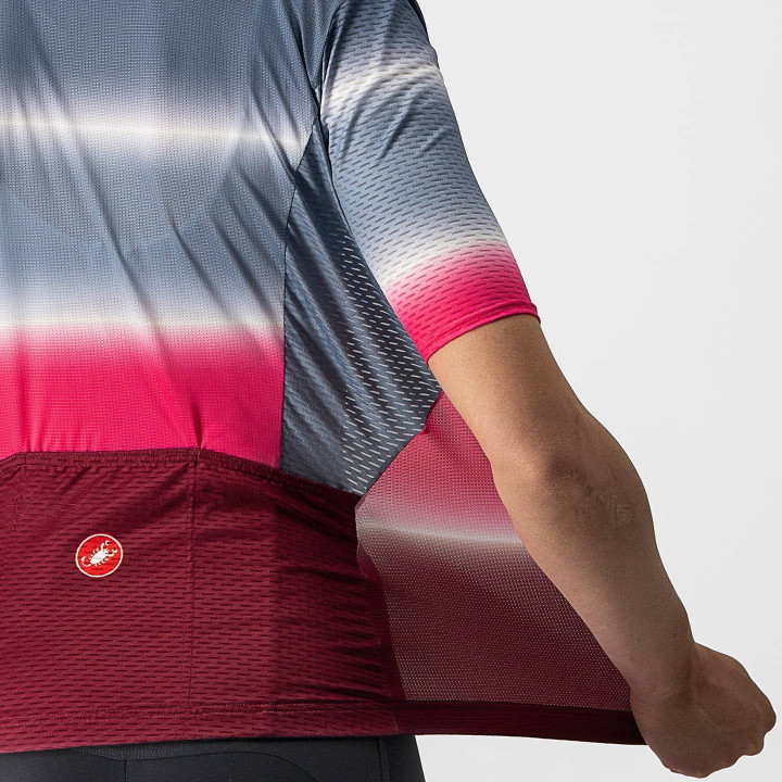 Maillot corto mujer Dolce rojo-azul de Castelli, comodidad y estilo para tus rutas en bici