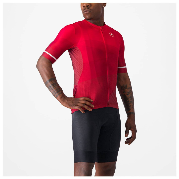 Maillot corto Orizzonte rojo de CASTELLI: comodidad y estilo en cada pedaleo