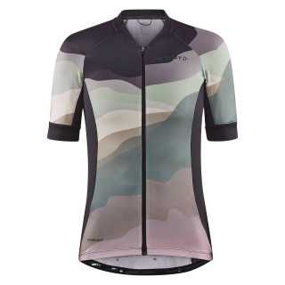 Maillot de ciclismo corto para mujer CRAFT en gris y turquesa, ideal para pedalear con estilo y comodidad