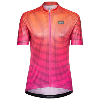 Maillot corto mujer Grid Fade naranja-fucsia de GORE WEAR para ciclistas cómodas y frescas