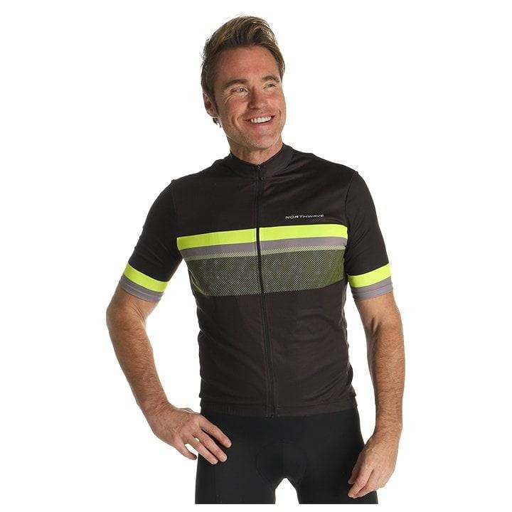 Maillot corto Northwave Origin gris y amarillo neón: comodidad y estilo para tus rutas en bici