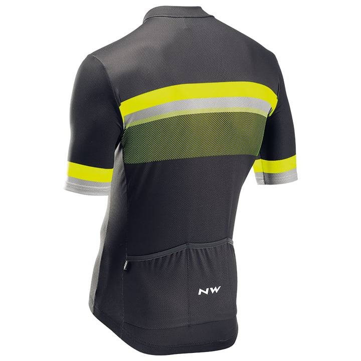 Maillot corto Northwave Origin gris y amarillo neón: comodidad y estilo para tus rutas en bici