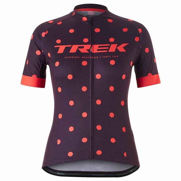 Maillot corto para mujer Anara LTD en lila y rojo de Bontrager, comodidad y estilo en cada pedalada