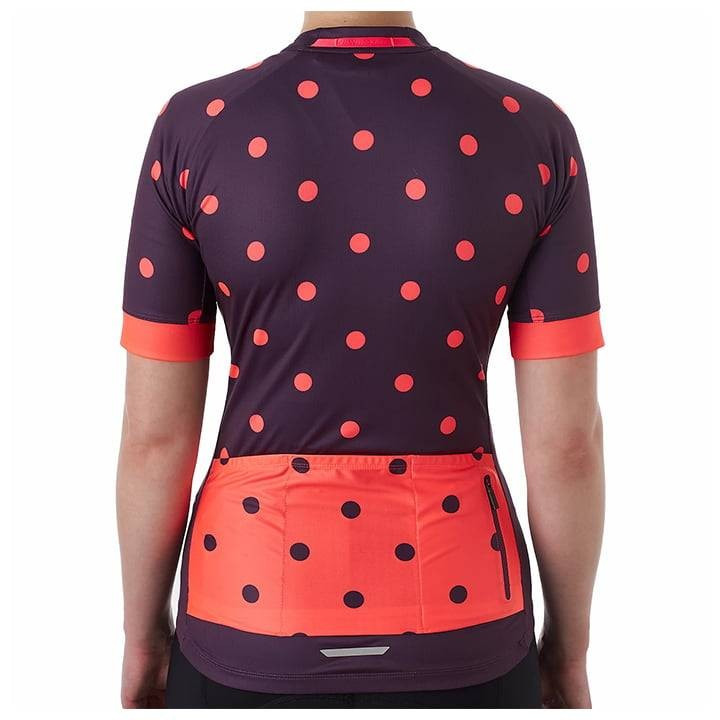 Maillot corto para mujer Anara LTD en lila y rojo de Bontrager, comodidad y estilo en cada pedalada
