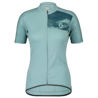 Maillot corto mujer SCOTT Merino verde para pedalear con estilo